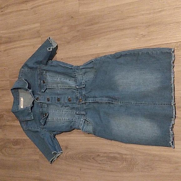 A-6 Denim Mini dress sz medium  Mebon machine  jeans - Picture 2 of 15